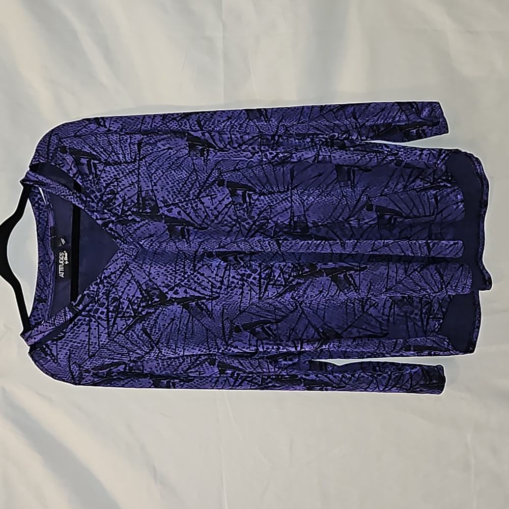 Attitudes by Renee purple and black blouse